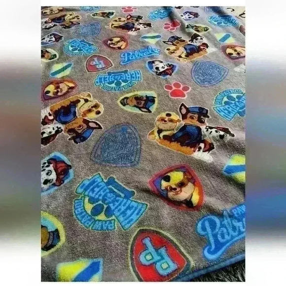 Paw Patrol Here To Help Rubble Chase Marshall Soft Throw Fleece Blanket Blue - Picture 4 of 5